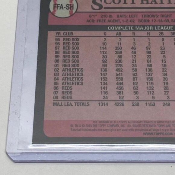 2015 Topps Archives Scott Hatterberg Fan Favorites Oakland Athletics Auto Mint - Picture 10 of 13